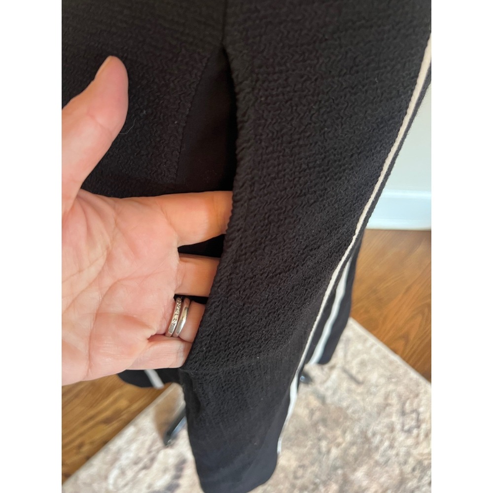 Anthropologie Maeve Little Black Dress White Piping Stretchy Pockets NWT Size 8 - Picture 7 of 16